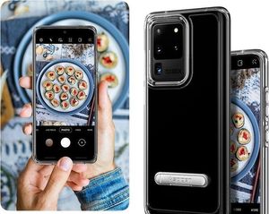 Spigen Etui Spigen Ultra Hybrid S do Samsung Galaxy S20 Ultra Crystal Clear + Szkło Alogy Full uniwersalny 6