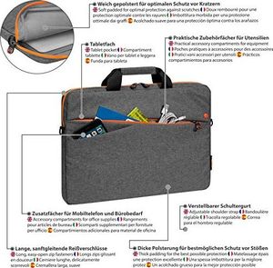 Torba Pedea Torba na laptopa PEDEA Modna torba na laptopa do 17,3 cala (43,9 cm) Torba na ramię z paskiem na ramię, szaro-pomarańczowa 2