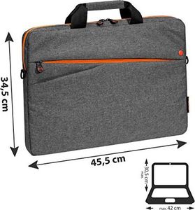 Torba Pedea Torba na laptopa PEDEA Modna torba na laptopa do 17,3 cala (43,9 cm) Torba na ramię z paskiem na ramię, szaro-pomarańczowa 3