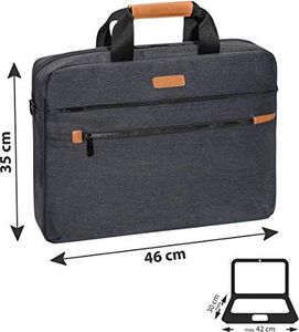 Torba Pedea Torba na laptopa PEDEA Torba na notebook Elegance Pro Torba na ramię 17,3 cala (43,9 cm) z paskiem na ramię i przegrodą na tablet do 27,96 cm (11 cali), szara 4