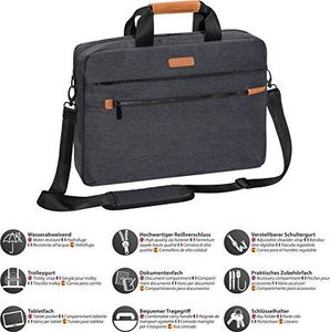 Torba Pedea Torba na laptopa PEDEA Torba na notebook Elegance Pro Torba na ramię 17,3 cala (43,9 cm) z paskiem na ramię i przegrodą na tablet do 27,96 cm (11 cali), szara 5