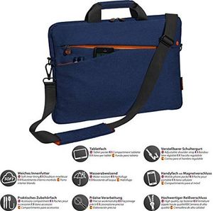 Torba Pedea Torba na laptopa Pedea Modna torba na laptopa do 17,3 cala (43,9 cm) Torba na ramię z paskiem na ramię, niebieska 3
