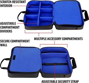 Torba USA Gear Torba na konsole USA GEARdo Playstation 4, PS4 Slim i PS4 Pro z akcesoriami do kontrolerów, kabli, zestawów słuchawkowych i wyściełanych pasków na ramię - Do wszystkich modeli PS4 i PS3 - Niebieska 4