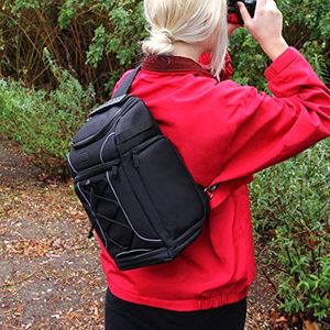 Torba USA Gear USA Gear Plecak na aparat cyfrowy Plecak Anti-Shock Organizer z torbą na laptopa 43,18 cm, wodoodporna osłona, regulowany schowek na obiektyw i uchwyt na statyw - czarny 4