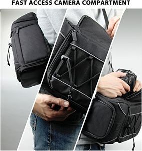 Torba USA Gear USA Gear Plecak na aparat cyfrowy Plecak Anti-Shock Organizer z torbą na laptopa 43,18 cm, wodoodporna osłona, regulowany schowek na obiektyw i uchwyt na statyw - czarny 7