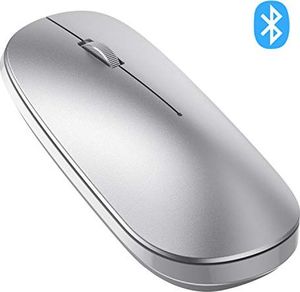 Mysz Omoton Mysz Bluetooth OMOTONdo tabletem iPad (system iPadOS 13 / iOS 13 lub nowszy), mysz bezprzewodowa do komputerów kompatybilnych z Bluetooth, laptopów, komputerów PC, notebooków, seria Mac, srebrna 1