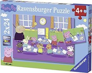 Ravensburger Puzzle dla dzieci Peppa w szkole - 2 x 24 szt. 1