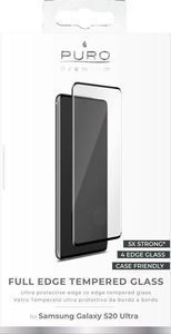 Puro PURO Premium Full Edge Tempered Glass Case Friendly - Szkło ochronne hartowane na ekran Samsung Galaxy S20 Ultra (czarna ramka) uniwersalny 2