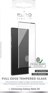 Puro PURO Premium Full Edge Tempered Glass Case Friendly - Szkło ochronne hartowane na ekran Samsung Galaxy Note 20 (czarna ramka) uniwersalny 2