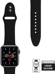 Crong Crong Liquid Band - Pasek Apple Watch 42/44 mm (czarny) uniwersalny 5