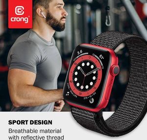 Crong Crong Reflex Band - Pasek sportowy Apple Watch 38/40 mm (czarny) uniwersalny 5