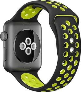 Crong Crong Duo Sport Band - Pasek Apple Watch 42/44 mm (czarny/limonkowy) uniwersalny 1