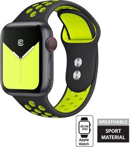 Crong Crong Duo Sport Band - Pasek Apple Watch 42/44 mm (czarny/limonkowy) uniwersalny 4