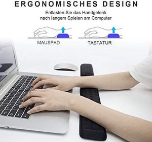 VAYDEER Klawiatura podpórka pod nadgarstki do gier Tenkeyless Podpórka pod nadgarstki z pianki memory do biura, komputera, laptopa, pisania na komputerze Mac oraz uśmierzania bólu nadgarstka i naprawy (36 cm) 2