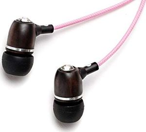 Słuchawki Symphonized Symphonized Bling IN Ear Słuchawki Słuchawki z szlachetnego drewna i mikrofonu - Zatyczki do uszu izolujące hałas do użytku w domu iw podróży(różowe) 3
