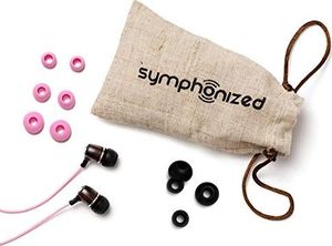 Słuchawki Symphonized Symphonized Bling IN Ear Słuchawki Słuchawki z szlachetnego drewna i mikrofonu - Zatyczki do uszu izolujące hałas do użytku w domu iw podróży(różowe) 5