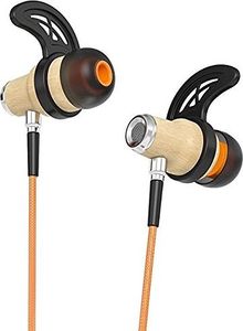 Słuchawki Symphonized ZSYFONIZOWANE Słuchawki DOUSZNE NRG 2.0 Bluetooth ze szlachetnym drewnem i mikrofonem - bezprzewodowe zatyczki do uszu izolujące hałas do użytku w domu iw podróży (pomarańczowe) 1
