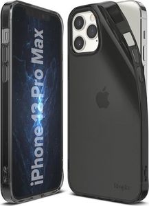 Ringke Etui obudowa Ringke Air do Apple iPhone 12 Pro Max 6.7 Smoke Black + Szkło Alogy uniwersalny 3