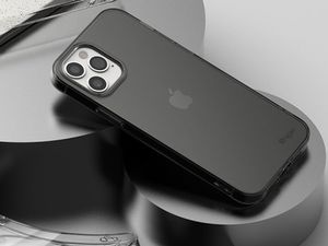 Ringke Etui obudowa Ringke Air do Apple iPhone 12 Pro Max 6.7 Smoke Black + Szkło Alogy uniwersalny 6