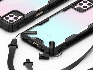 Ringke Etui Ringke Fusion X do Huawei P40 Lite Black + Szkło Alogy uniwersalny 5