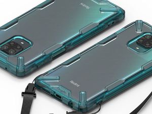 Ringke Etui Ringke Fusion X do Xiaomi Redmi Note 9S/ Pro/ Max Turquoise Green + Szkło 3mk uniwersalny 5