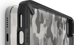 Ringke Etui Ringke Fusion X do Apple iPhone 12 Pro Max 6.7 Camo (Moro) Black + Szkło Alogy uniwersalny 5
