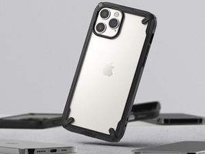 Ringke Etui Ringke Fusion X do Apple iPhone 12 Pro Max 6.7 Black + Szkło Alogy uniwersalny 9
