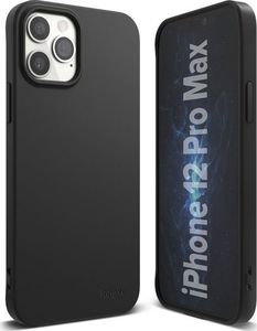 Ringke Etui obudowa Ringke Air S do Apple iPhone 12 Pro Max Black + Szkło Alogy uniwersalny 2