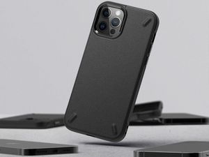 Ringke Etui Ringke Onyx do Apple iPhone 12/ 12 Pro 6.1 Black + Szkło Alogy uniwersalny 8