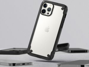 Ringke Etui Ringke Fusion X do Apple iPhone 12/ 12 Pro 6.1 Black + Szkło Alogy uniwersalny 8