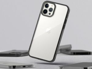 Ringke Etui ochronne obudowa Ringke Fusion do iPhone 12/ 12 Pro 6.1 Smoke Black + Szkło Alogy uniwersalny 8