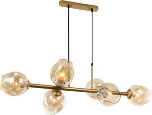 Lampa wisząca Italux Nowoczesna lampa sufitowa do salonu Italux Borgo PND-30843-6 GD+AMB 1