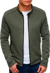 Ombre Bluza męska rozpinana bez kaptura C453 - khaki XXL 1