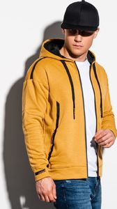 Ombre Bluza męska rozpinana z kapturem B1076 - żółta M (16399-4) - 16399-4 5