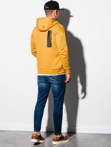 Ombre Bluza męska rozpinana z kapturem B1076 - żółta M (16399-4) - 16399-4 7