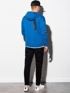 Ombre Bluza męska rozpinana z kapturem B1076 - niebieska XXL 7