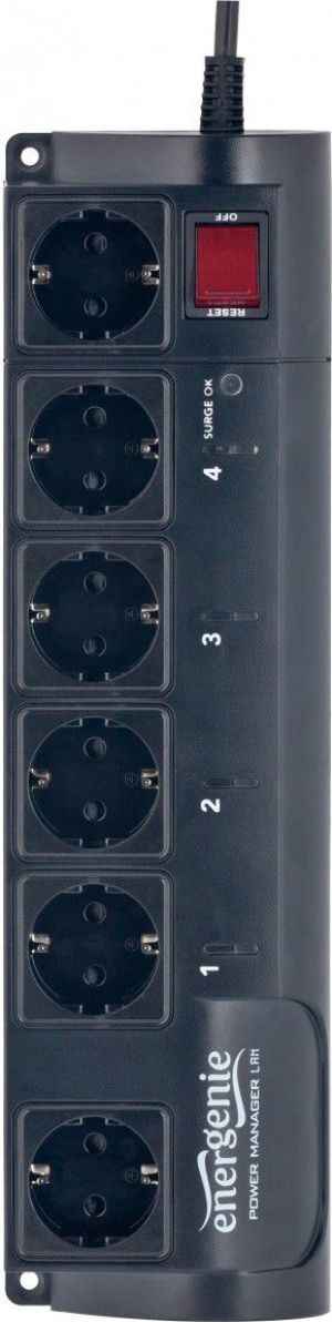 Listwa zasilająca Energenie przeciwprzepięciowa 6 gniazd 1.8 m czarna (EG-PMS2-LAN) 2