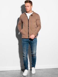 Ombre Bluza męska rozpinana bez kaptura B1071 - brązowa M 2