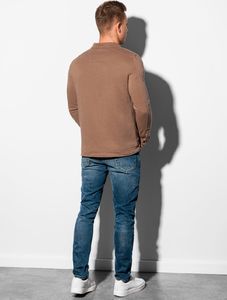 Ombre Bluza męska rozpinana bez kaptura B1071 - brązowa M 4