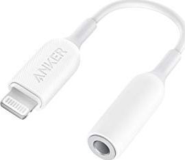 Adapter USB Anker Anker Adapter audio 3,5 mm ze złączem Lightning, z certyfikatem MFi Lightning na złącze żeńskie 3,5 mm, obsługuje regulację głośności i mikrofon do słuchawek dousznych, słuchawek nausznych 1