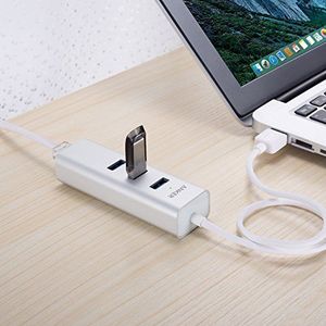 HUB USB Anker Anker Aluminiowy 3-portowy koncentrator USB 3.0 z portem Ethernet, kabel USB 3.0 o długości 40 cm / 1,3 stopy [Chipset portu Ethernet RTL8153 + porty USB Chipset VL812] (srebrny) 4