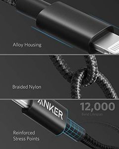 Kabel USB Anker Anker Kabel z USB C na Lightning, nowy nylonowy kabel do ładowania z USB-C na Lightning, długość 180 cm, certyfikat MFi, do iPhone'a SE / 11 Pro / X / XS / XR / 8 Plus / AirPods Pro, obsługuje zasilanie 3