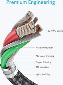 Kabel USB Anker Anker Nowy nylonowy kabel do ładowania z USB-C na USB-C o długości 1 m, dwupak, z zasilaniem do MacBooka Pro 2020, iPada Pro, Galaxy S20, Switch, Pixel, LG i ładowarki USB-C 2