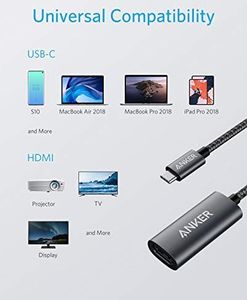 Adapter USB Anker Anker PowerExpand + adapter USB-C do HDMI z aluminium, kompaktowy adapter USB-C, obsługuje 4K 60 Hz, do MacBook Pro, MacBook Air, iPad Pro, Pixelbook, XPS, Galaxy 5