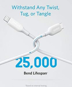 Kabel USB Anker Anker Powerline III USB-C na przewodzie Lightning, kabel z certyfikatem MFi 30 cm, błyskawiczne prędkości ładowania dla iPhone'a SE / 11/11 Pro / X / XS / XR Max / 8 Plus / AirPods Pro, obsługuje Power Delivery, biały 4
