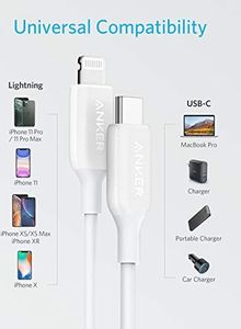 Kabel USB Anker Anker Powerline III USB-C na przewodzie Lightning, kabel z certyfikatem MFi 30 cm, błyskawiczne prędkości ładowania dla iPhone'a SE / 11/11 Pro / X / XS / XR Max / 8 Plus / AirPods Pro, obsługuje Power Delivery, biały 7
