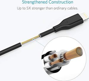 Kabel USB Anker Anker Powerline [2-pak] 10 cm kabel Lightning Apple iPhone Kabel do ładowania iPada iPhone XS / XS Max / XR / X / 8/8 Plus / 7/7 Plus / 6s / 6/6 Plus / 5S / 5 / iPad (czarny) 4