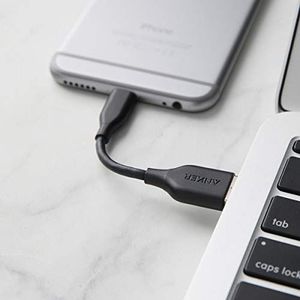 Kabel USB Anker Anker Powerline [2-pak] 10 cm kabel Lightning Apple iPhone Kabel do ładowania iPada iPhone XS / XS Max / XR / X / 8/8 Plus / 7/7 Plus / 6s / 6/6 Plus / 5S / 5 / iPad (czarny) 7