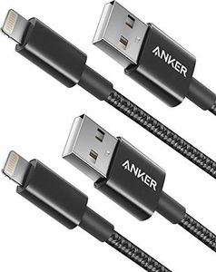 Kabel USB Anker Anker [2-pakowy kabel do iPhone'a 1 m podwójnie pleciony nylonowy kabel , [z certyfikatem Apple MFi] do iPhone'a XS / XS Max / XR / X / 8/8 Plus / 7/7 Plus / 6/6 Plus / 5s, iPada i innych (Czarny) 1