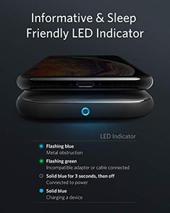Ładowarka Anker Anker Ładowarka PowerWave Base Pad, z certyfikatem Qi, 7,5 W dla iPhone'a 11, 11 Pro, 11 Pro Max, X, Xs, Xr, Xs Max, 8 i 10 W dla Galaxy S10, S9, S8, Note 10, 9 ( Brak zasilacza) 7